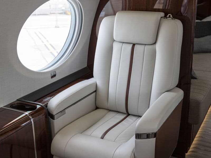 Cabin of a Gulfstream G650ER on static display at EBACE