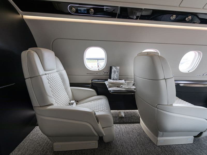 Interior of an Embraer Praetor 500 business jet